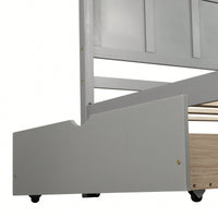 Twin Size Gray Platform Storage Bed With 2 Rolling Drawers