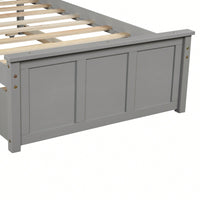 Twin Size Platform Bed With Trundle For Space-Saving Sleep Solutions Grey