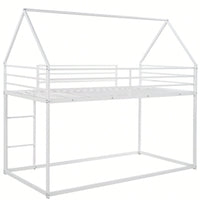 Twin Over Twin House Bunk Bed With Integrated Ladder In Black Finish