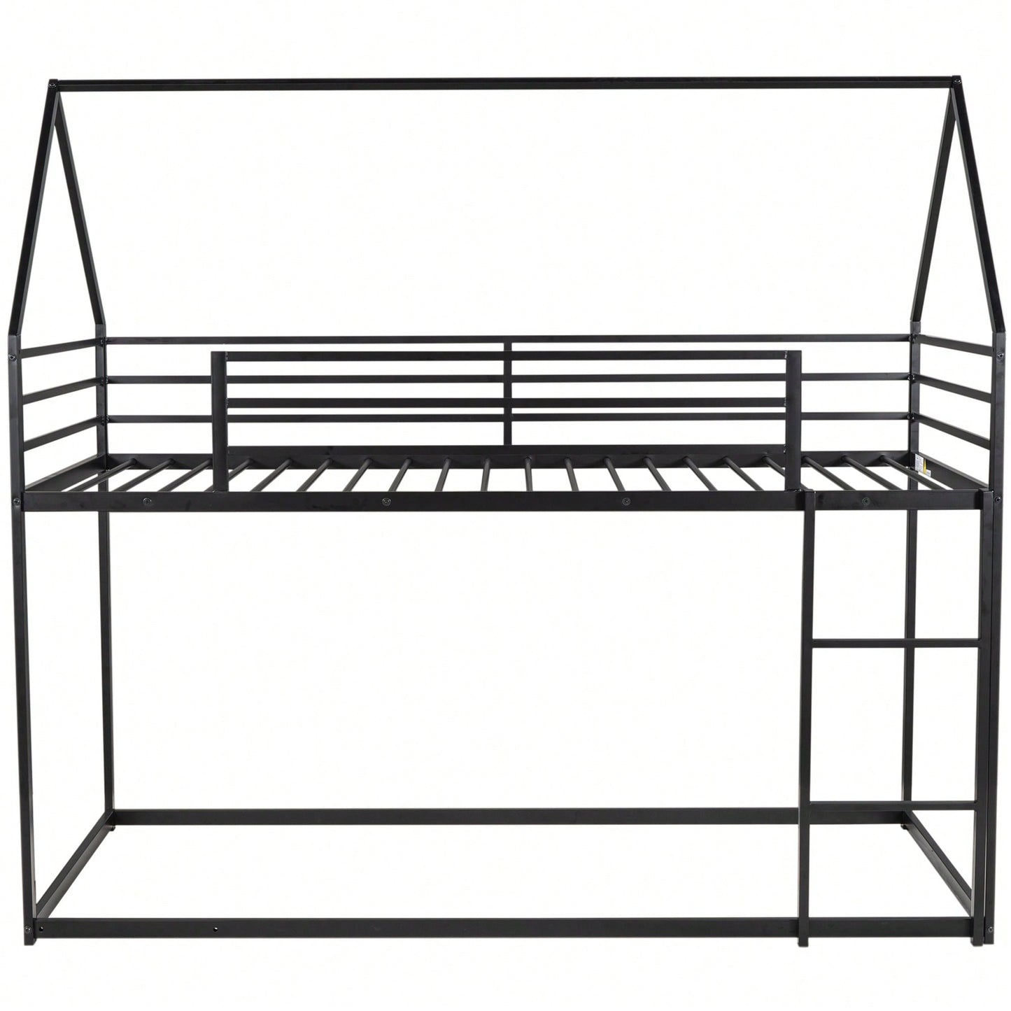 Twin Over Twin House Bunk Bed With Integrated Ladder In Black Finish