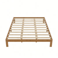 Rustic Pine Queen Size Solid Wood Platform Bed Frame With Slat Support Easy Assembly No Box Spring Required 12 Inch Height