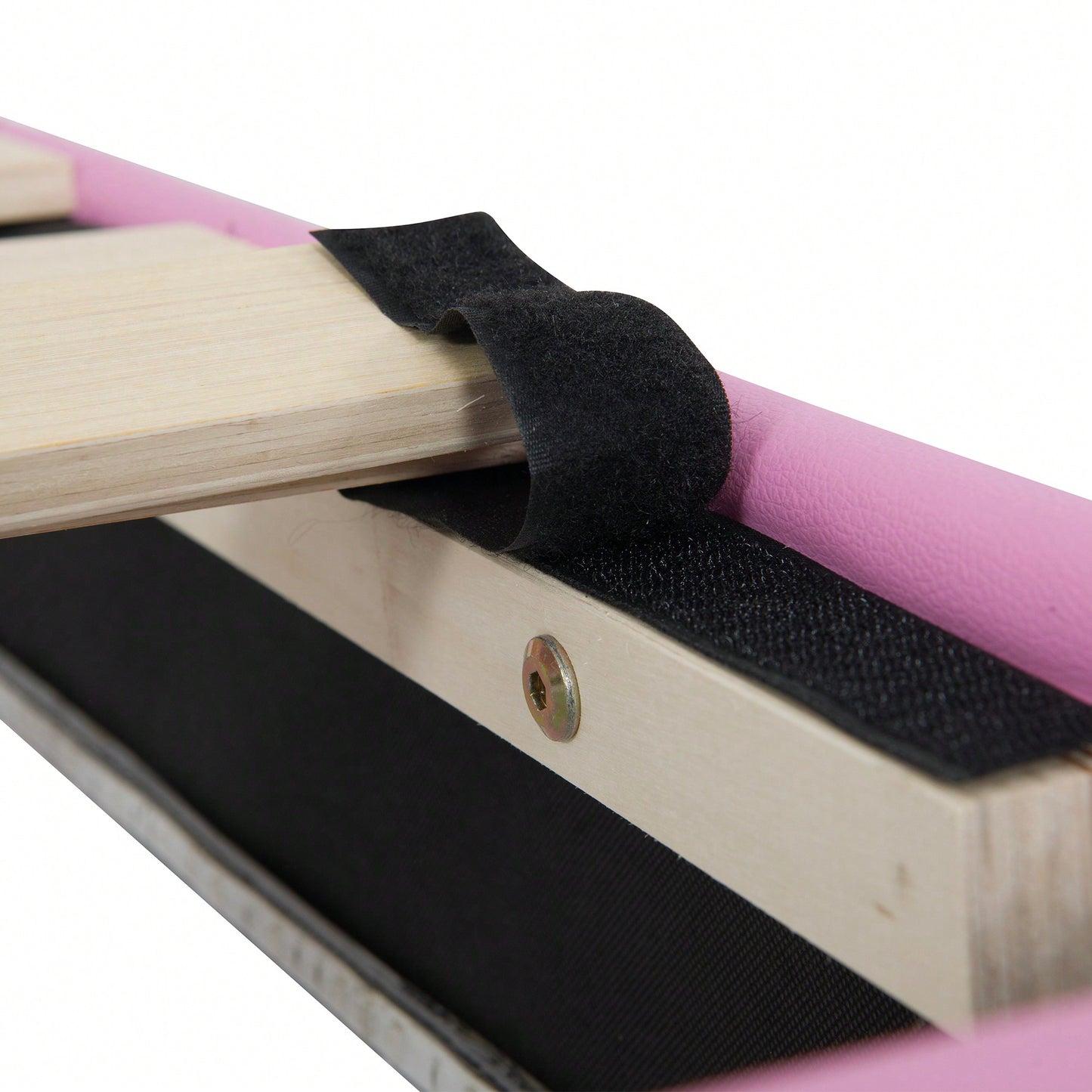 Modern Twin Upholstered Bed Frame With LED Lights And Crown Headboard In Pink And White For A Stylish Princess Bedroom