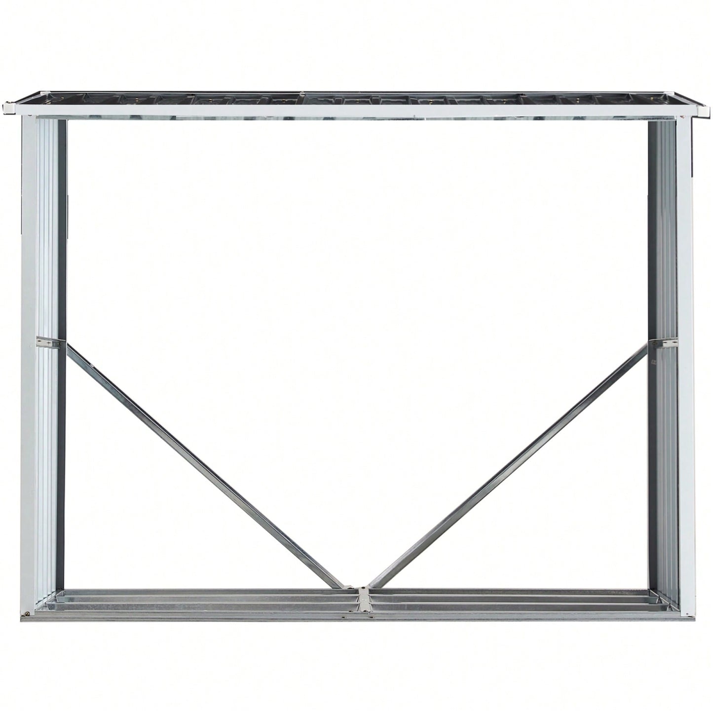 Galvanized Steel Log Storage Shed With Roof For Firewood Backyard Garden Patio 70.9 Inches