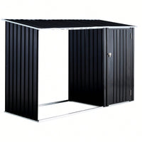 Outdoor Firewood Storage Shed With Galvanized Steel Log Holder For Patio