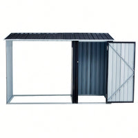 Outdoor Firewood Storage Shed With Galvanized Steel Log Holder For Patio