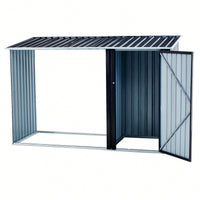 Outdoor Firewood Storage Shed With Galvanized Steel Log Holder For Patio