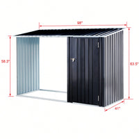 Outdoor Firewood Storage Shed With Galvanized Steel Log Holder For Patio