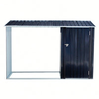Outdoor Firewood Storage Shed With Galvanized Steel Log Holder For Patio