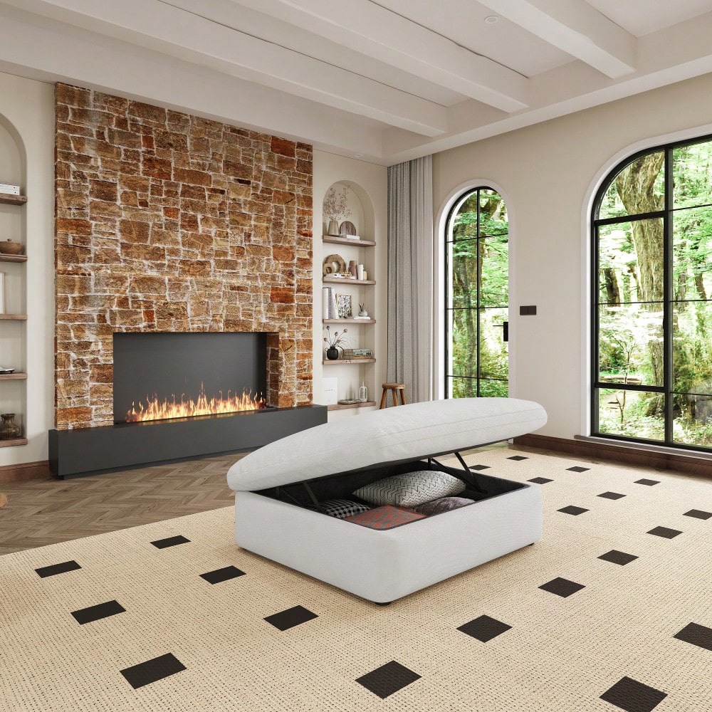 Versatile Upholstered Sofa Ottoman With Storage And Comfort Design