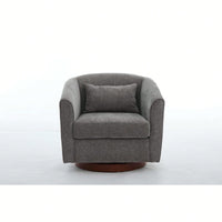 Comfy Swivel Accent Chair With Wood Base For Living Room Stylish Upholstered Sofa Chair
