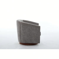 Comfy Swivel Accent Chair With Wood Base For Living Room Stylish Upholstered Sofa Chair