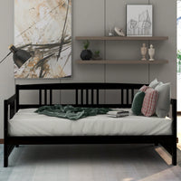 Multifunctional Twin Size Espresso Solid Wood Daybed For Stylish Space Saving Solutions