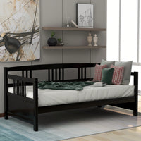 Multifunctional Twin Size Espresso Solid Wood Daybed For Stylish Space Saving Solutions