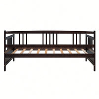 Multifunctional Twin Size Espresso Solid Wood Daybed For Stylish Space Saving Solutions