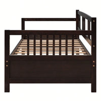 Multifunctional Twin Size Espresso Solid Wood Daybed For Stylish Space Saving Solutions