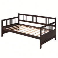 Multifunctional Twin Size Espresso Solid Wood Daybed For Stylish Space Saving Solutions