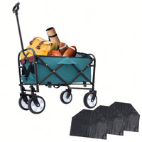 Collapsible Foldable Utility Wagon Cart With Strapping System For Beach Camping Shopping Gardening Fishing Supports 225lbs All-Terrain Wheels Black