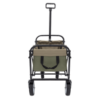 Collapsible Foldable Utility Wagon Cart With Strapping System For Beach Camping Shopping Gardening Fishing Supports 225lbs All-Terrain Wheels Black