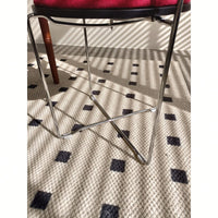 Modern Upholstered Folding Chair With Chrome Frame And Wooden Back For Dining Room Living Room Kitchen - Red