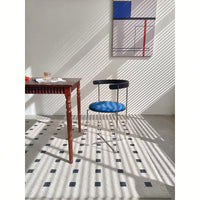 Modern Upholstered Folding Chair With Chrome Frame And Wooden Back For Dining Room Living Room Kitchen - Red
