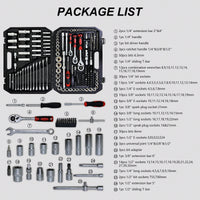 216-Piece Portable Tool Kit And Socket Wrench Set For Home Repairs Includes Case Ratchet Wrenches Ideal For Men And Women