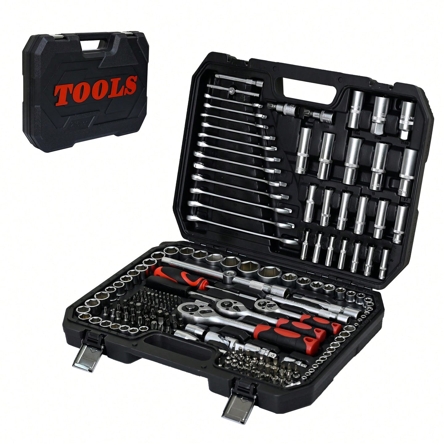 216-Piece Portable Tool Kit And Socket Wrench Set For Home Repairs Includes Case Ratchet Wrenches Ideal For Men And Women