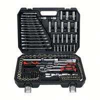 216-Piece Portable Tool Kit And Socket Wrench Set For Home Repairs Includes Case Ratchet Wrenches Ideal For Men And Women
