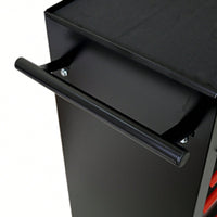 Rolling 20 Inch Metal Tool Chest With 4 Drawers And Ball Bearing Slides - Durable Steel Storage Organizer In Black And Red