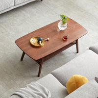 Solid Oak Wood Coffee Table With Storage Shelf 120cm Wide Low Desk For Home Office Walnut Finish Easy Assembly
