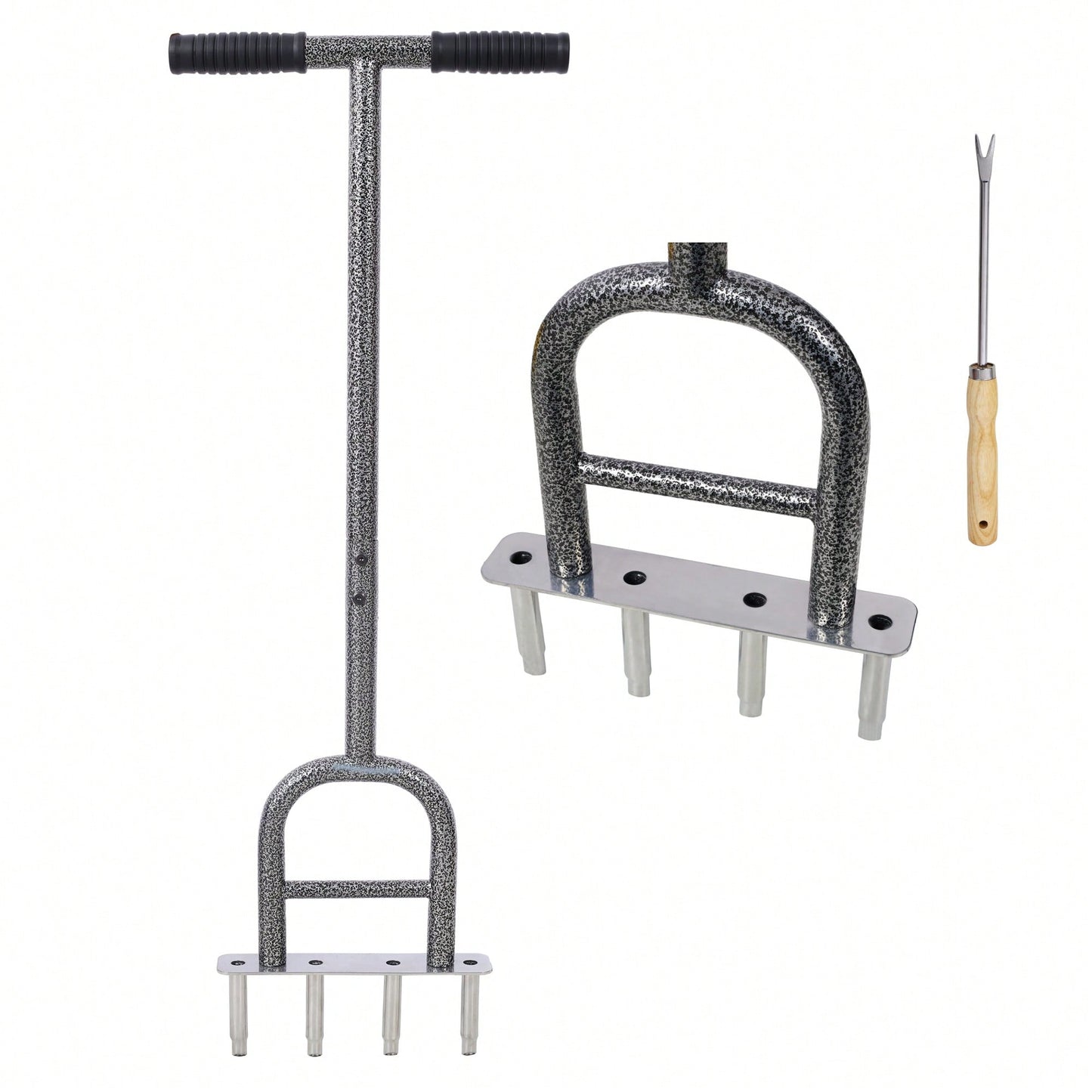 4 Corer Plug Aerator Tool With Soft Grip For Lawn Aeration And Soil Health Improvement