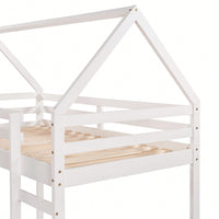 Twin Size Loft Bed With Slide And House Design White