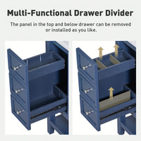 36 Inch Blue Bathroom Vanity Cabinet Base With One Cabinet And Three Drawers