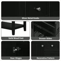 36 Inch Blue Bathroom Vanity Cabinet Base With One Cabinet And Three Drawers