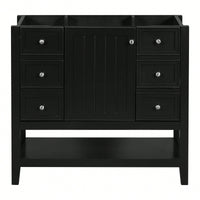 36 Inch Blue Bathroom Vanity Cabinet Base With One Cabinet And Three Drawers