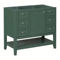 36 Inch Blue Bathroom Vanity Cabinet Base With One Cabinet And Three Drawers