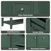 36 Inch Blue Bathroom Vanity Cabinet Base With One Cabinet And Three Drawers