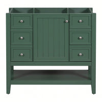 36 Inch Blue Bathroom Vanity Cabinet Base With One Cabinet And Three Drawers