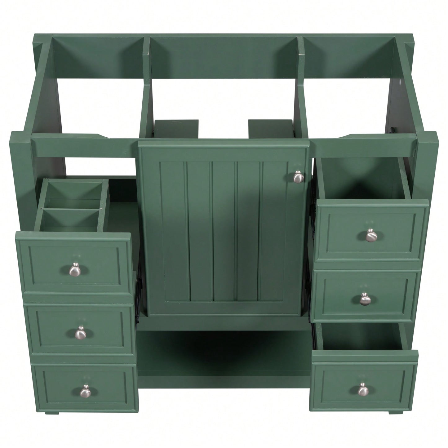 36 Inch Blue Bathroom Vanity Cabinet Base With One Cabinet And Three Drawers