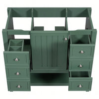 36 Inch Blue Bathroom Vanity Cabinet Base With One Cabinet And Three Drawers
