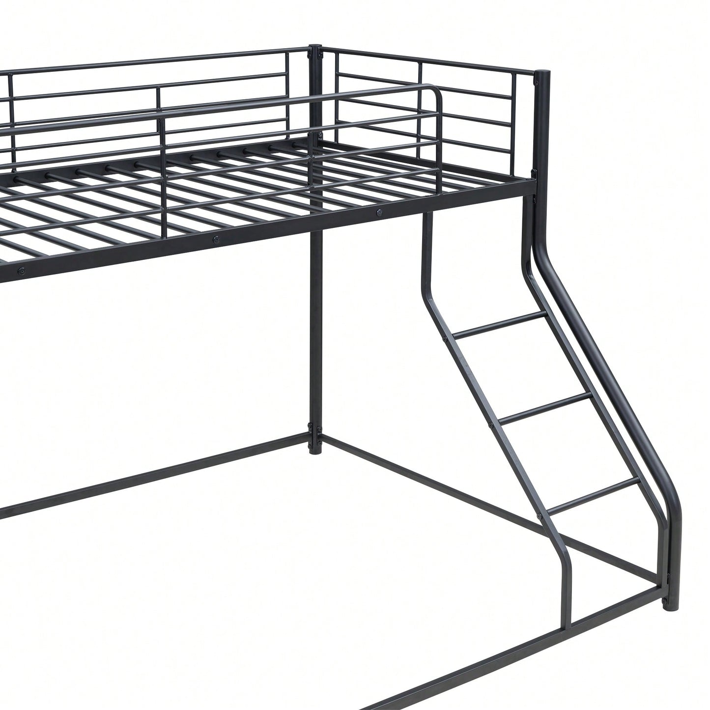 Twin XL Over Queen Metal Bunk Bed In Black Finish