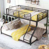 Twin XL Over Queen Metal Bunk Bed In Black Finish