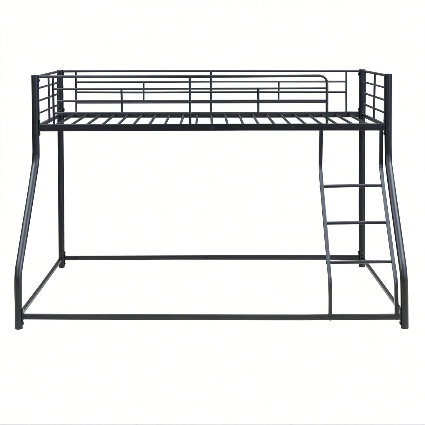 Twin XL Over Queen Metal Bunk Bed In Black Finish