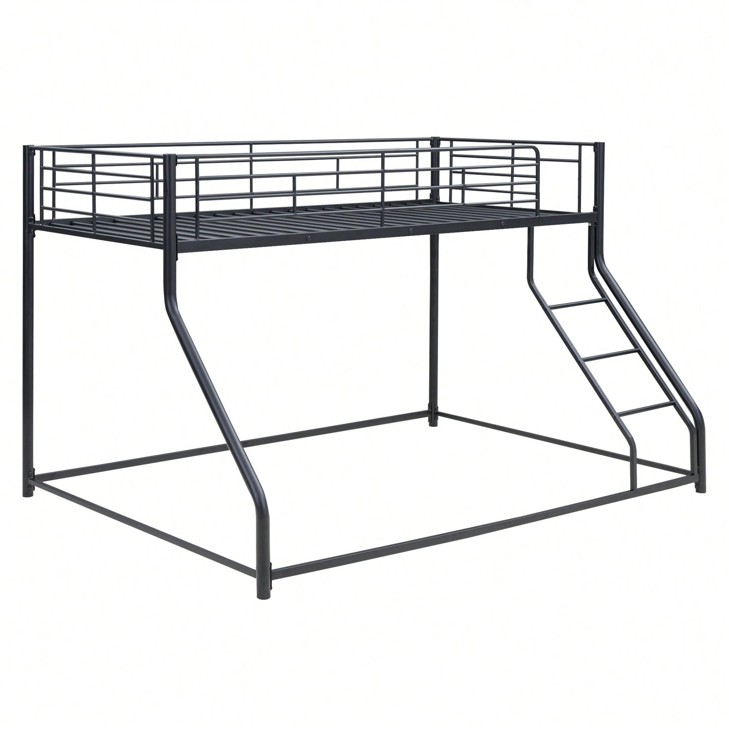 Twin XL Over Queen Metal Bunk Bed In Black Finish