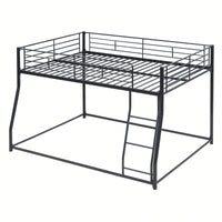 Full XL Over Queen Metal Bunk Bed In Black Finish For Space-Saving Sleeping Solution