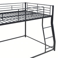 Full XL Over Queen Metal Bunk Bed In Black Finish For Space-Saving Sleeping Solution