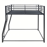 Full XL Over Queen Metal Bunk Bed In Black Finish For Space-Saving Sleeping Solution