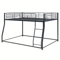 Full XL Over Queen Metal Bunk Bed In Black Finish For Space-Saving Sleeping Solution