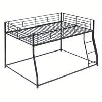 Full XL Over Queen Metal Bunk Bed In Black Finish For Space-Saving Sleeping Solution