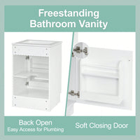 Compact Black Bathroom Vanity With Sink And Adjustable Storage Shelf