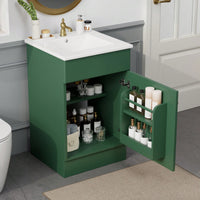 Compact Black Bathroom Vanity With Sink And Adjustable Storage Shelf